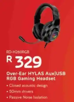 Computer Mania Over-Ear HYLAS Aux|USB RGB Gaming Headset offer
