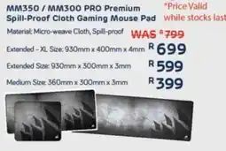 Computer Mania MM350 / MM300 PRO Premium Spill-Proof Cloth Gaming Mouse Pad offer