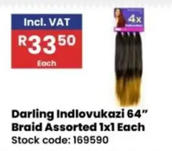 Africa Cash and Carry Darling Indlovukazi 64" Braid Assorted offer