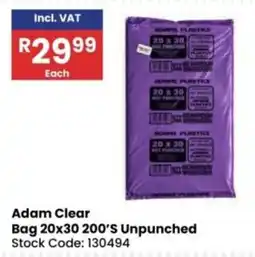 Africa Cash and Carry Adam Clear Bag 20x30 200'S Unpunched offer