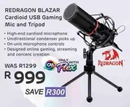Computer Mania REDRAGON BLAZAR Cardioid USB Gaming Mic and Tripod offer