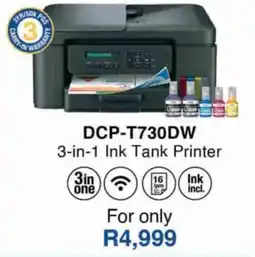 Computer Mania DCP-T730DW 3-in-1 Ink Tank Printer offer