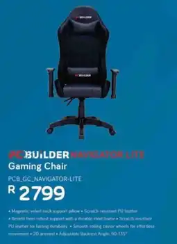 Computer Mania PCBUILDER NAVIGATOR LITE Gaming Chair offer