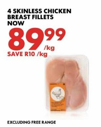Woolworths 4 Skinless Chicken Breast Fillets offer