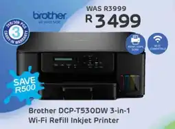 Computer Mania Brother DCP-T530DW 3-in-1 Wi-Fi Refill Inkjet Printer offer