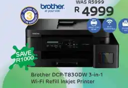 Computer Mania Brother DCP-T830DW 3-in-1 Wi-Fi Refill Inkjet Printer offer