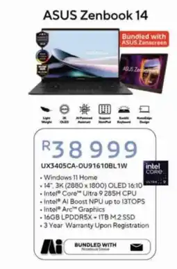 Computer Mania ASUS Zenbook 14 offer