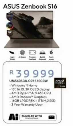 Computer Mania ASUS Zenbook S16 offer