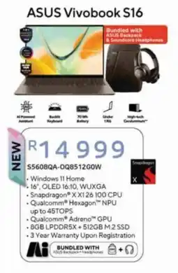 Computer Mania ASUS Vivobook S16 offer