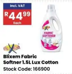 Africa Cash and Carry Blixem Fabric Softner 1.5L Lux Cotton offer