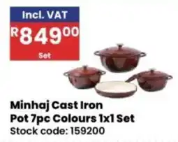 Africa Cash and Carry Minhaj Cast Iron Pot 7pc Colours offer