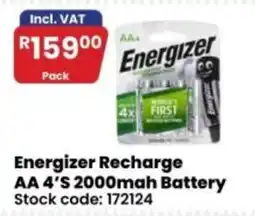 Africa Cash and Carry Energizer Recharge AA 4'S 2000mah Battery offer