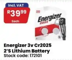 Africa Cash and Carry Energizer 3v Cr2025 2'S Lithium Battery offer