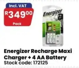 Africa Cash and Carry Energizer Recharge Maxi Charger + 4 AA Battery offer