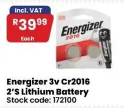 Africa Cash and Carry Energizer 3v Cr2016 2'S Lithium Battery offer