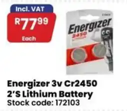 Africa Cash and Carry Energizer 3v Cr2450 2'S Lithium Battery offer