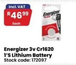 Africa Cash and Carry Energizer 3v Cr1620 1'S Lithium Battery offer