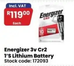 Africa Cash and Carry Energizer 3v Cr2 1'S Lithium Battery offer