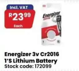 Africa Cash and Carry Energizer 3v Cr2016 1'S Lithium Battery offer