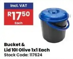 Africa Cash and Carry Bucket & Lid 10l Olive offer