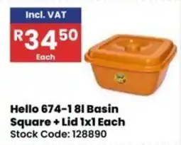 Africa Cash and Carry Hello 674-181 Basin Square + Lid offer