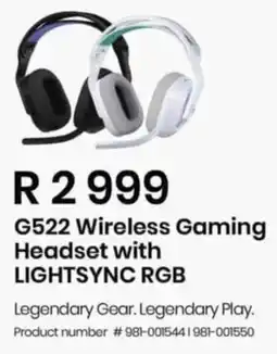 Computer Mania G522 Wireless Gaming Headset with LIGHTSYNC RGB offer