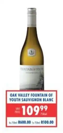 Ultra Liquors Oak Valley Fountain of Youth Sauvignon Blanc offer