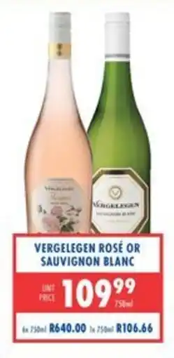 Ultra Liquors Vergelegen Rosé or Sauvignon Blanc offer
