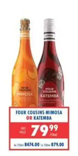 Ultra Liquors Four Cousins Mimosa or Katemba offer