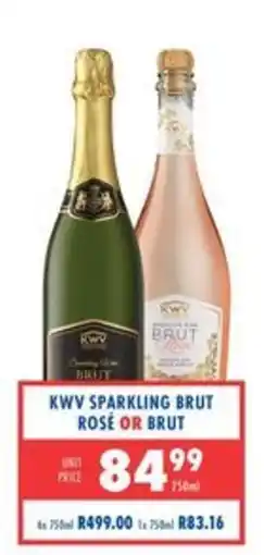 Ultra Liquors KWV Sparkling Brut Rosé or Brut offer