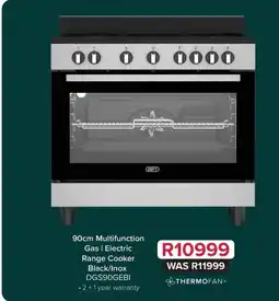 Kloppers 90cm Multifunction Gas | Electric Range Cooker Black/Inox DEFY offer