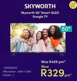 Teljoy Skyworth 50" Smart QLED Google TV offer