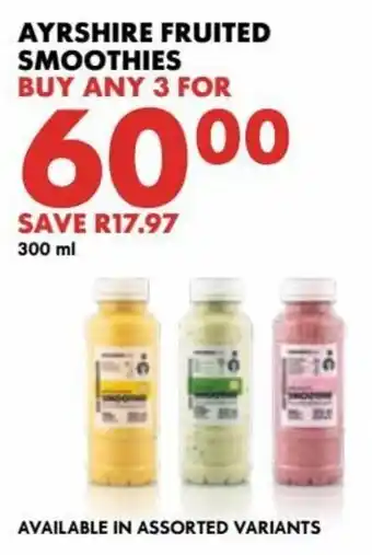 Woolworths Ayrshire Fruited Smoothies 3x300ml offer