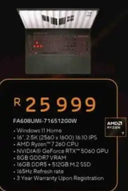 Computer Mania AMD Ryzen FA608UMI-716512GOW offer