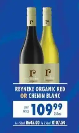 Ultra Liquors Reyneke Organic Red or Chenin Blanc offer