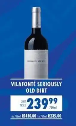 Ultra Liquors Vilafonte Seriously Old Dirt offer