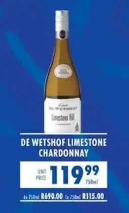 Ultra Liquors De Wetshof Limestone Chardonnay offer