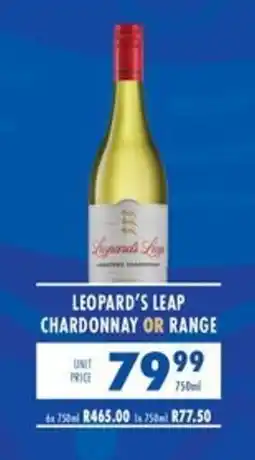 Ultra Liquors LEOPARD'S LEAP CHARDONNAY OR RANGE offer