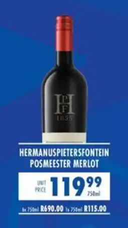 Ultra Liquors Hermanuspietersfontein Posmeester Merlot offer