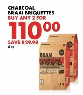 Woolworths Charcoal Braai Briquettes 2x5kg offer