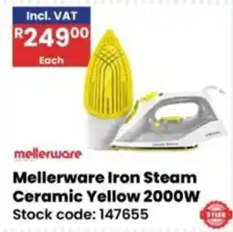 Africa Cash and Carry Mellerware Iron Steam Ceramic Yellow offer