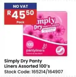 Africa Cash and Carry Simply Dry Panty Liners Assorted offer