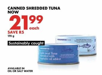 Woolworths Canned Shredded Tuna 170g offer