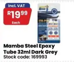 Africa Cash and Carry Mamba Steel Epoxy Tube 32ml Dark Grey offer