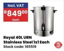 Africa Cash and Carry Royal 40L URN Stainless Steel offer