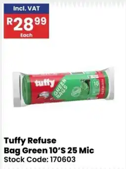 Africa Cash and Carry Tuffy Refuse Bag Green 10'S 25 Mic offer
