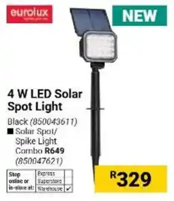 Builders Warehouse eurolux 4 W LED Solar Spot Light offer