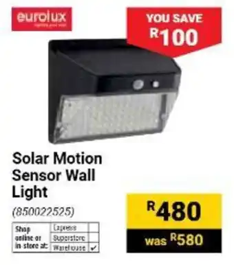 Eurolux Solar Motion Sensor Wall Light