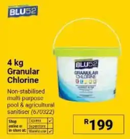Builders Warehouse BLU52 Granular Chlorine offer