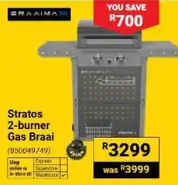 Builders Warehouse Braaimax Stratos 2-burner Gas Braai offer